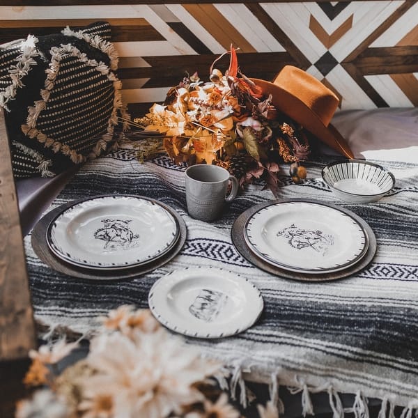 Paseo Road Ranch Life Western Cowboy 4 Piece Melamine Bowl Set