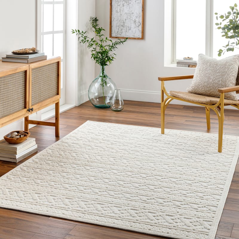 Artistic Weavers Melitta Global Stripe Machine Washable Area Rug - 2' x 2'10" - Cream