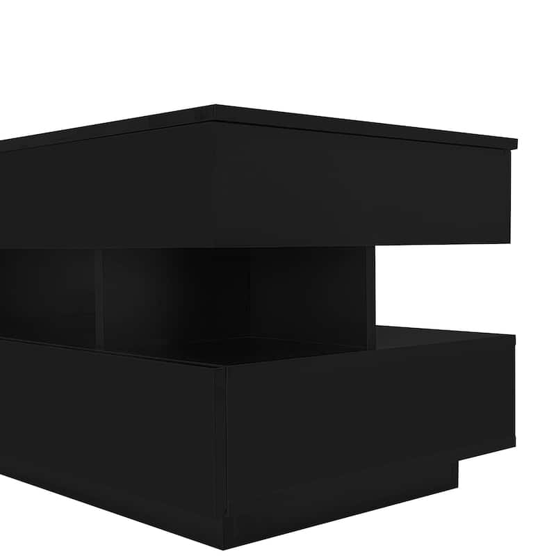 Lift-Top Coffee Table with 2 Drawers, Modern Coffee Table with Adequate Hidden Compartment