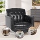 preview thumbnail 63 of 72, Tufted Accent Chair Vegan Leather Armchair for Living Room