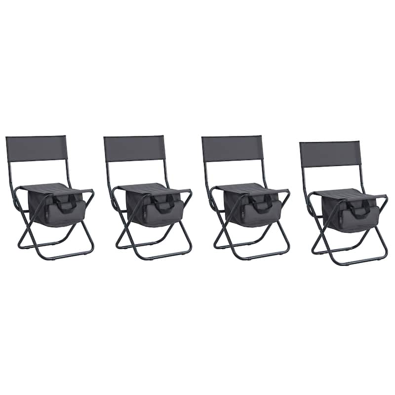 4-Piece Folding Outdoor Chair With Storage Bag,Portable Chair for Indoor,Outdoor Camping,Picnics and Fishing