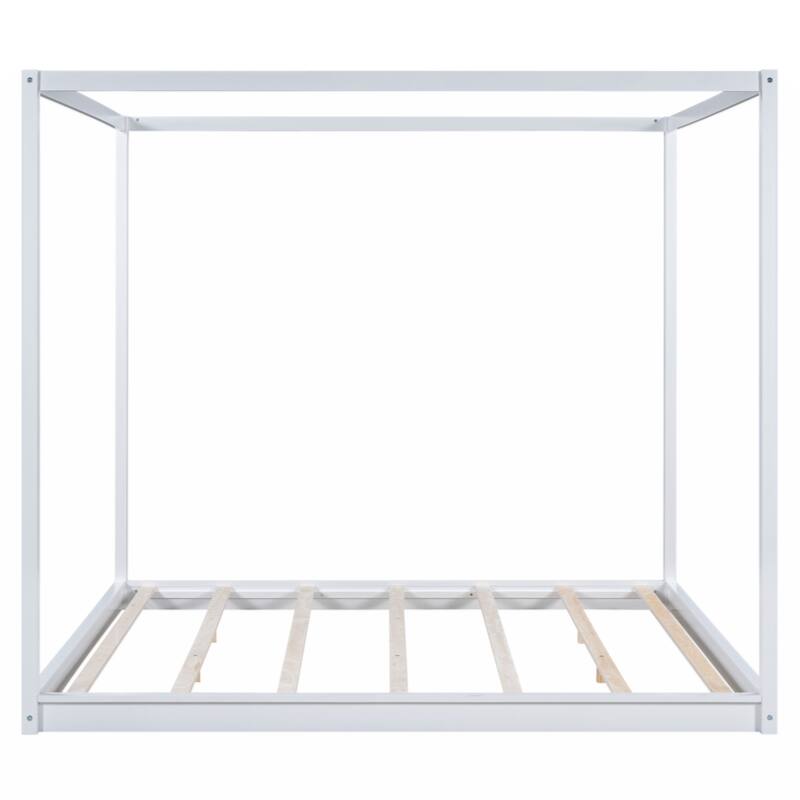 King Size Canopy Platform Bed with Support Legs