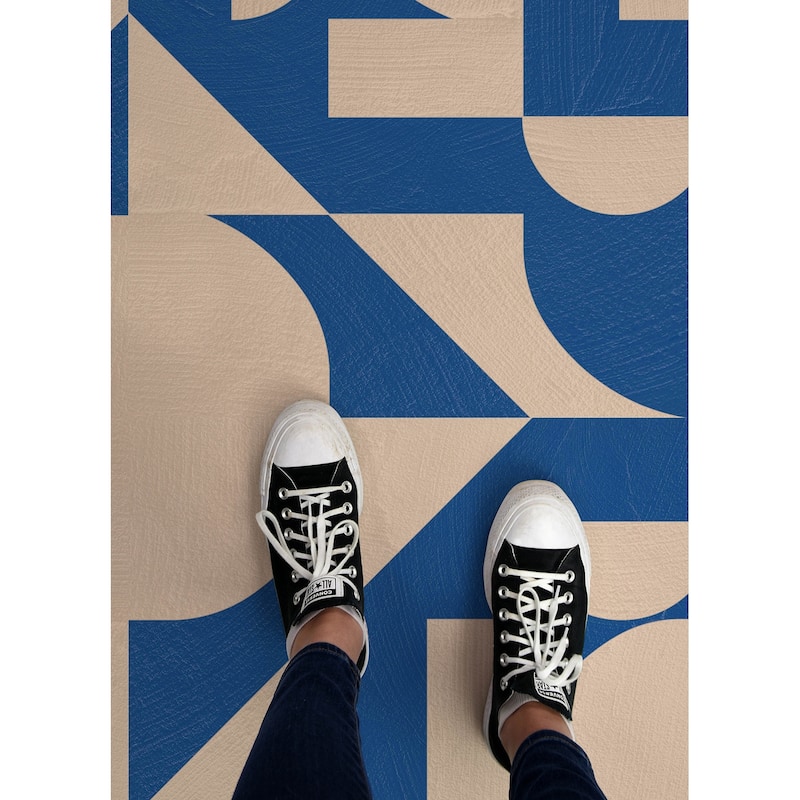 Very Gay Paint Gia Metric Coral and Blue Peel and Stick Floor Tiles