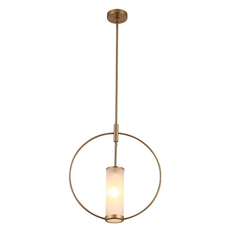 20" Modern Fashion Spherical Gold Ring Metal & Glass Hanging Light Pendant Lighting