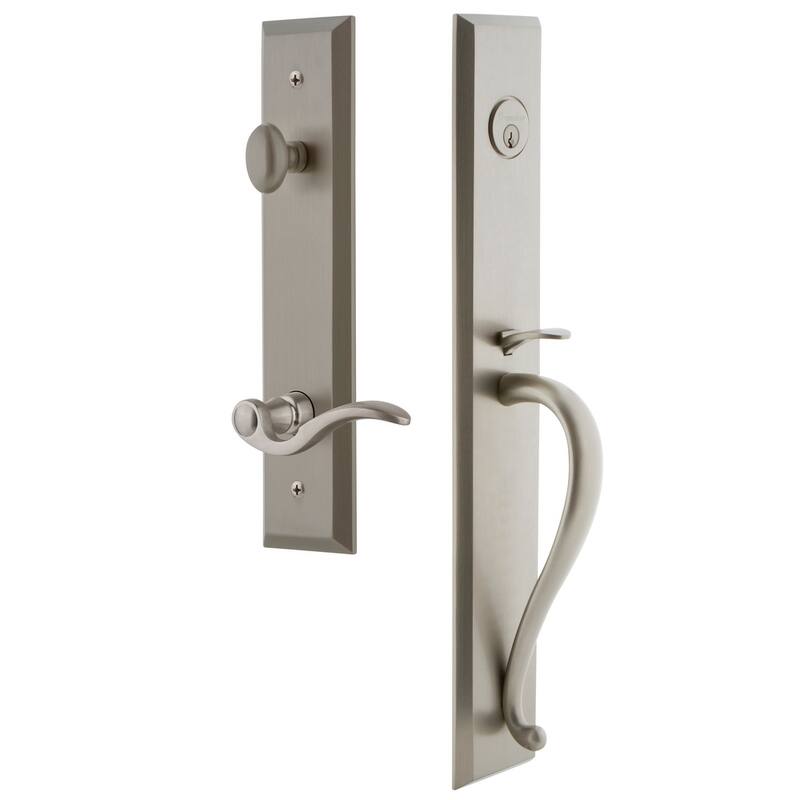 Grandeur Fifth Avenue Solid Brass Rose Left Handed Keyed Entry Single - Satin Nickel