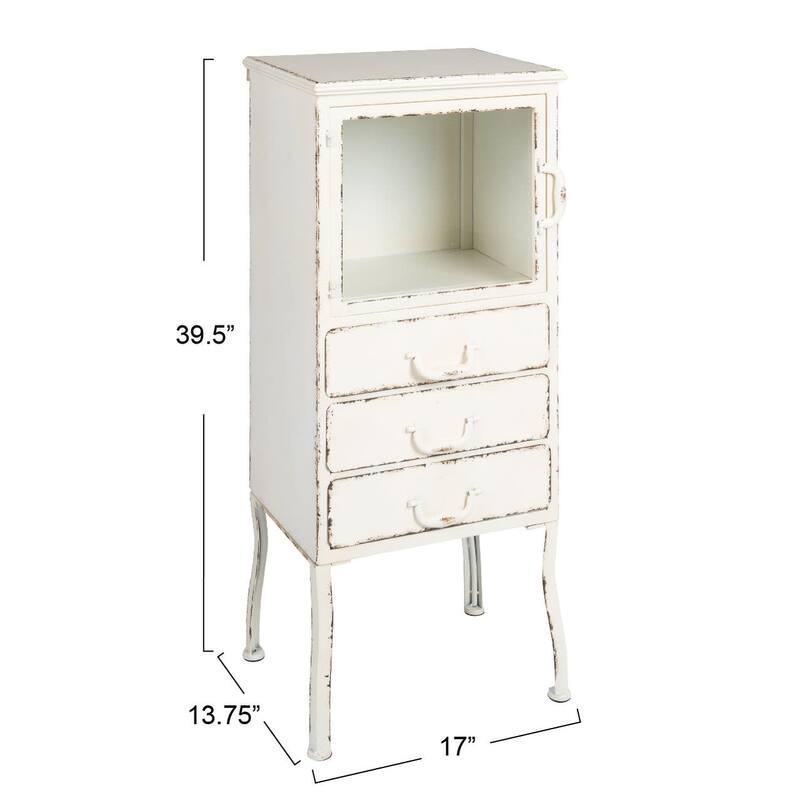Sleek Metal Cabinet Storage with 3 Drawers