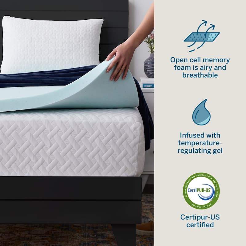 Lucid 2 Inch Gel and Aloe Memory Foam Topper