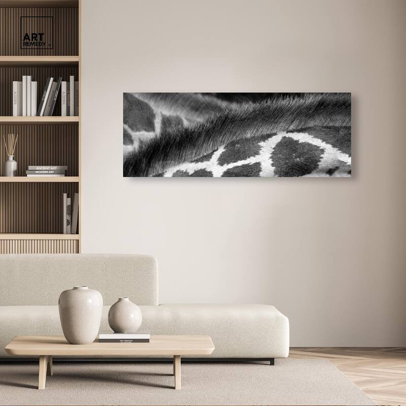 Giraffe Close Up Panoramic Canvas by Art Remedy, Gallery Wrapped