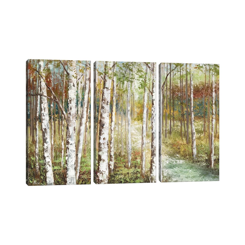 iCanvas "Warm Spice Birch Path" by Nan 3-Piece Canvas Wall Art Set