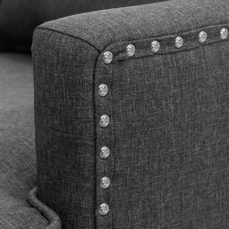 Modern Fabric Accent Chair with Upholstered Armrest Wooden Legs and Pillow for Living Room