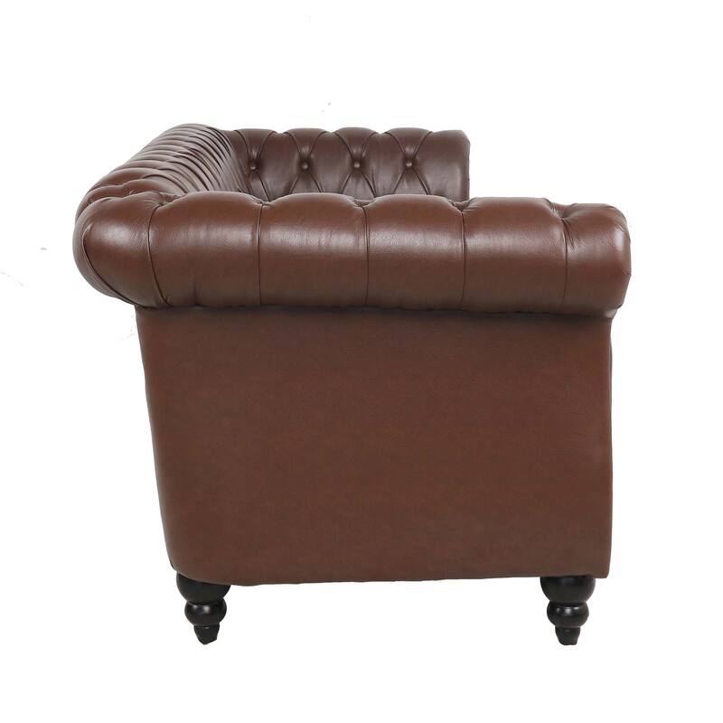 84.65" Rolled Arm Chesterfield 3 Seater Sofa