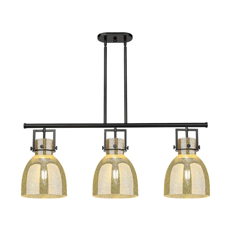 Innovations Lighting 411-3I-16-42 Newton Bell Linear Newton Bell 3 - Matte Black / Mercury