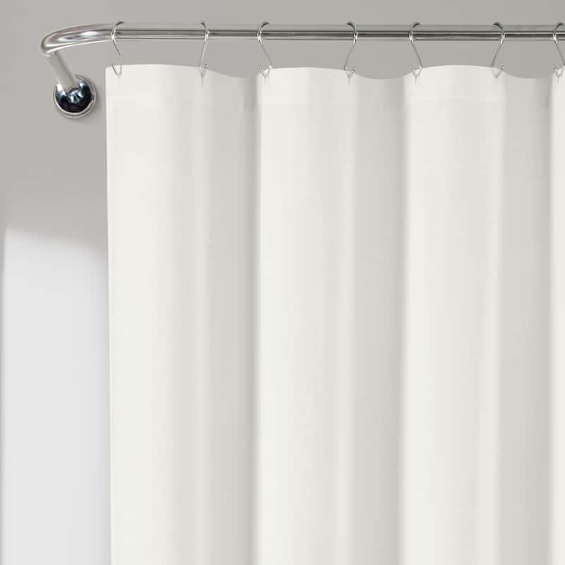 Lush Decor Nantucket Yarn Dyed Cotton Tassel Fringe Shower Curtain