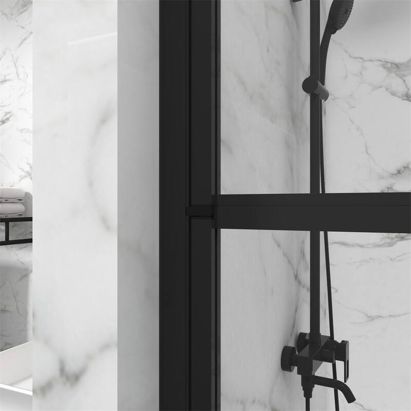 Bathtub Screen Panel Shower Door 180° Pivot