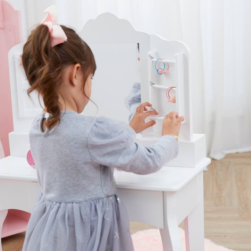 Little Princess Anna Wooden Kids Vanity - White