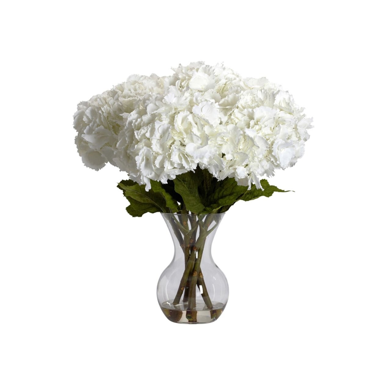 Shop Nearly Natural Large Hydrangea With Vase Silk Flower
