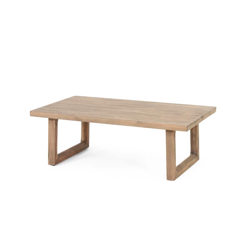 Stefan Acacia Wood Outdoor Loveseat and Coffee Table Set with Cushions by Christopher Knight Home