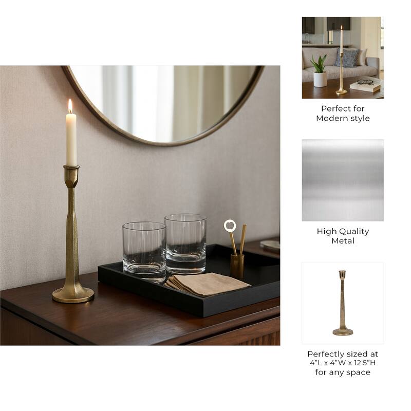 Metal Squared Off Taper Candle Holder