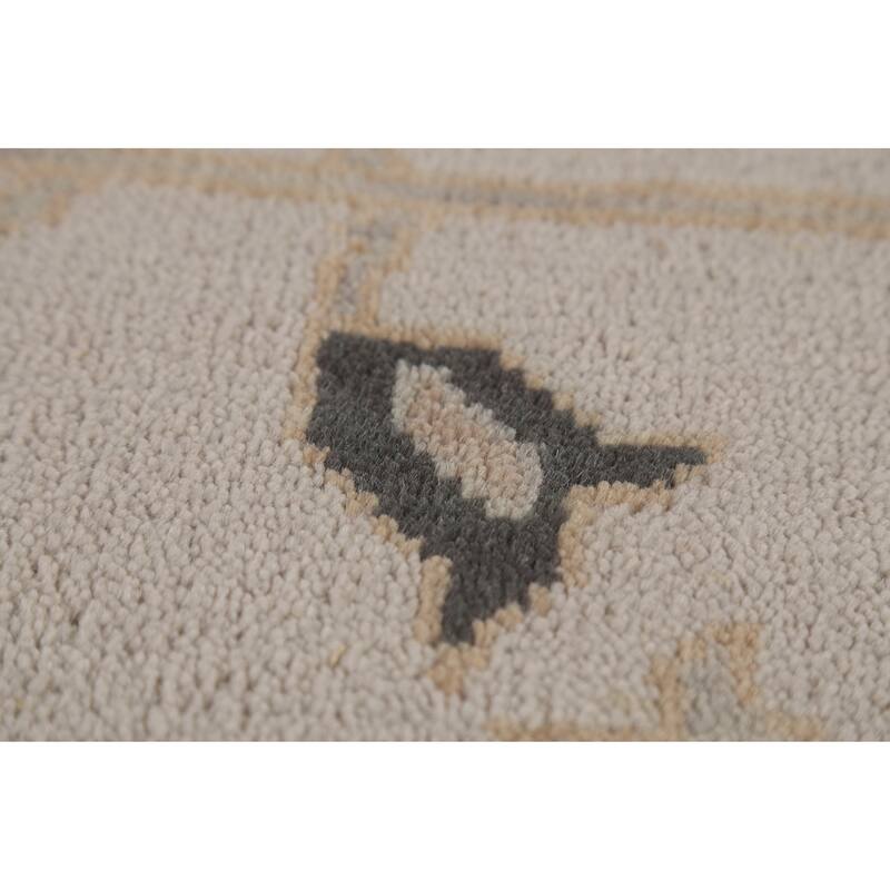 All-Over Floral Oushak Indian Area Rug Handmade Wool Carpet - 9'0" x 11'9"