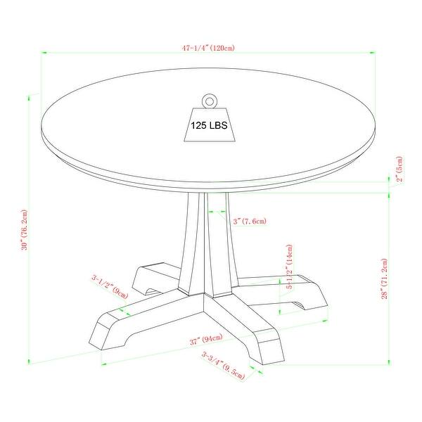 Walker Edison Rustic Round Dining Table with Pedestal Base - Bed Bath ...