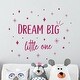 preview thumbnail 3 of 5, Walplus Dream Big Little One Pink Quote Kid Wall Sticker Nursery Decor