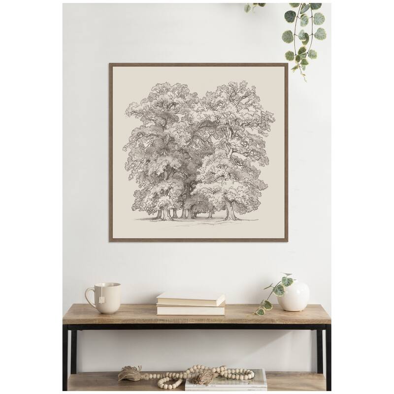 Kate and Laurel Felling of Trees by Jakob Becker by Nostalgia Prints Framed Canvas Wall Art Print