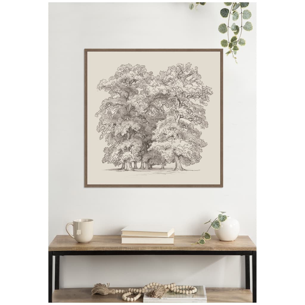 Kate and Laurel Felling of Trees by Jakob Becker by Nostalgia Prints Framed Canvas Wall Art Print