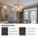 preview thumbnail 3 of 14, 20 in. Gold Modern Glass Chandelier 5-Light Glam Dimmable Pendant Light Fixture for Dining Room
