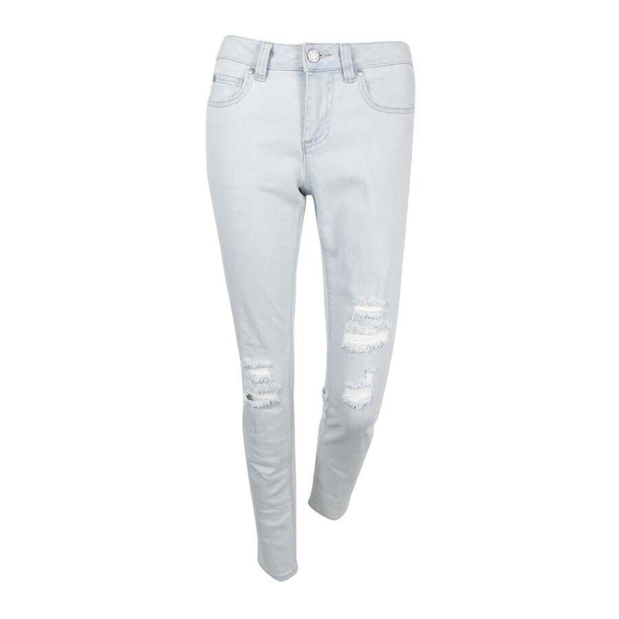 womens ripped white skinny jeans