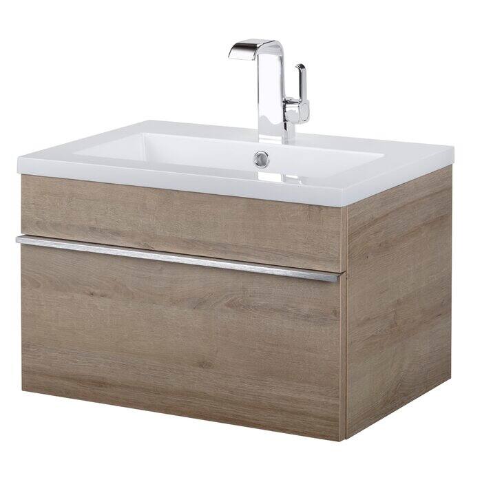 Trough Collection 24" Wall Mount Cultured Marble Bathroom Vanity with Sink and Drawer