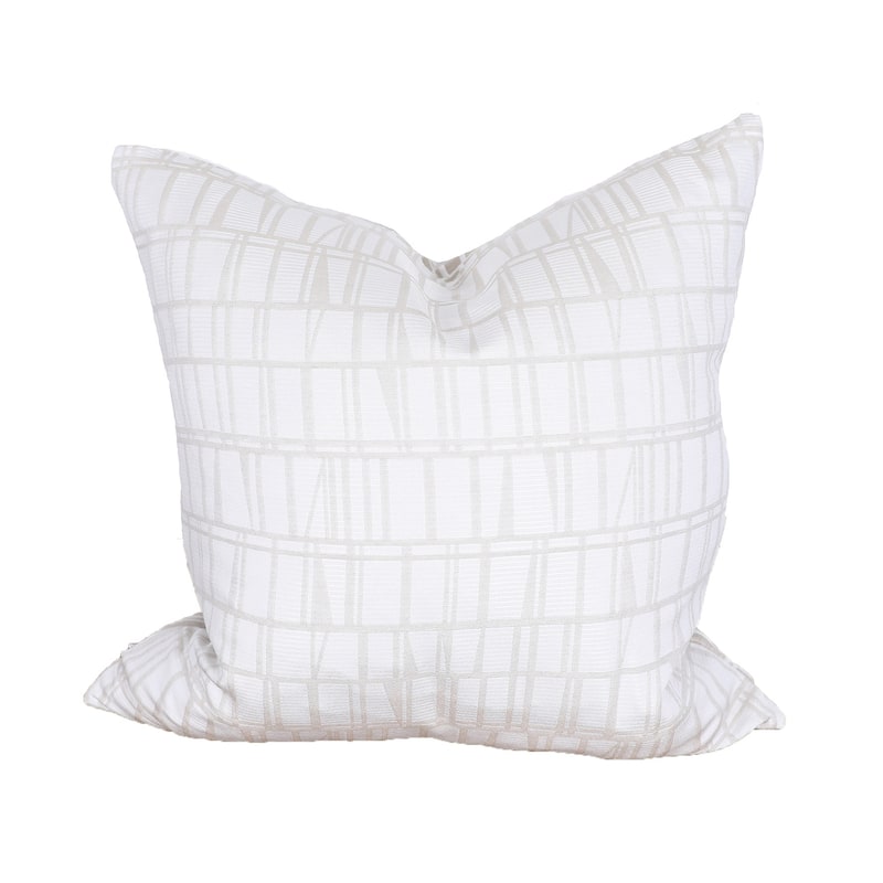 HomeRoots 20" X 20" White and Gray Geometric Polyester Zippered Pillow