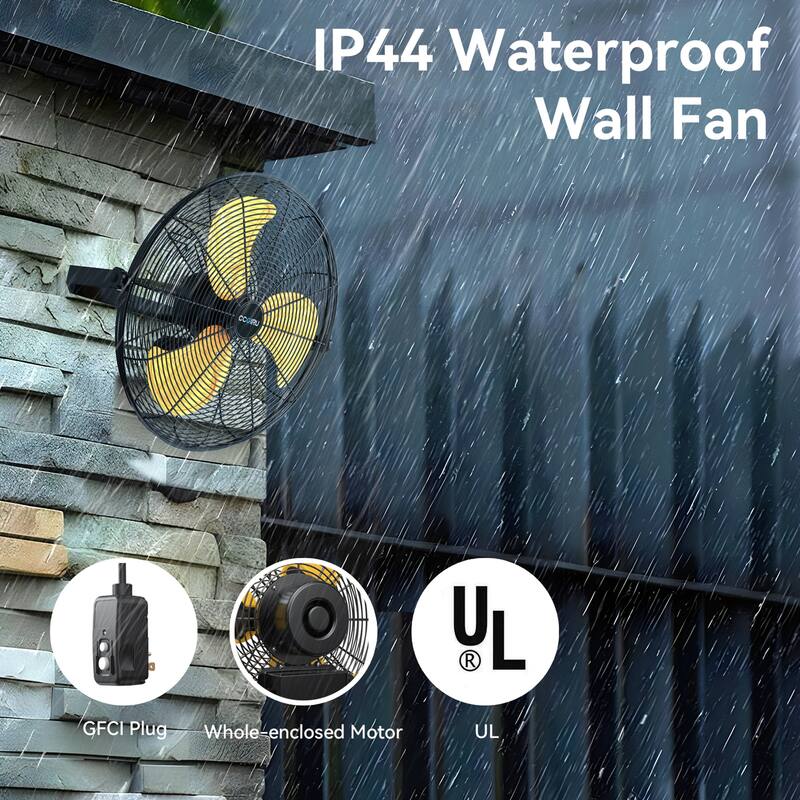 20" Outdoor Industrial 3-Speed Wall Mount Fan with IP44 Waterproof