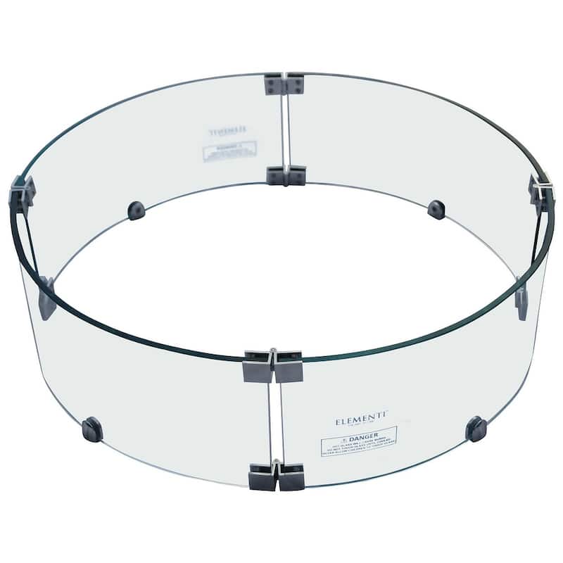 Elementi Outdoor Boulder Fire Pit Wind Screen 25 x 25" - Clear