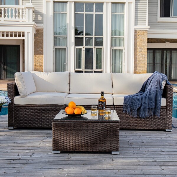 Black wicker 2025 sectional patio furniture