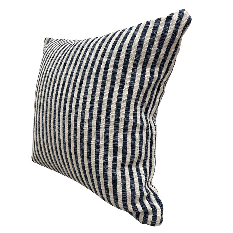 Power-Loomed Striped Square Throw Pillow Covers - 22" - Blue and White - Set of 2