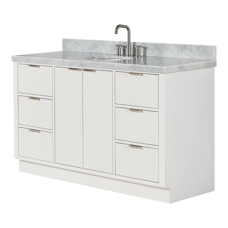 Ariel P61CWOVO Milan 61" Free Standing Single Oval Basin Vanity Set