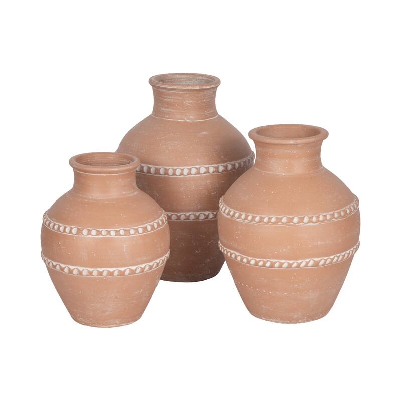Pottery Terracotta Vase Artisan Style Traditional Classic Silhouette