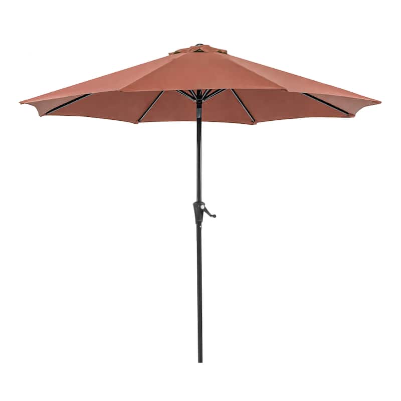 Leona 9-foot Steel Round Market Umbrella with Tilt and Crank by Furniture of America