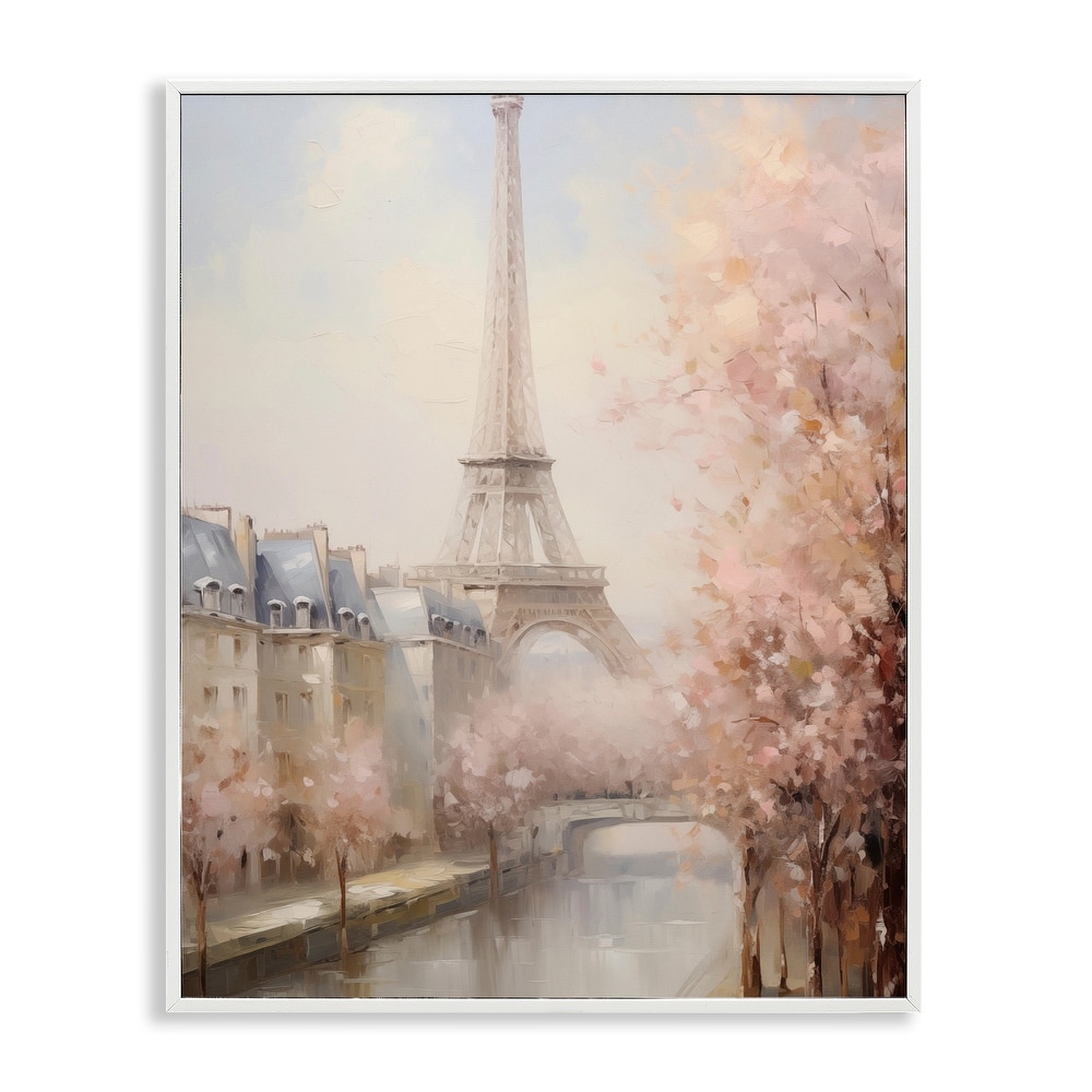 Stupell Soft Eiffel Tower River View Framed Giclee Art Design By Arlington Prints