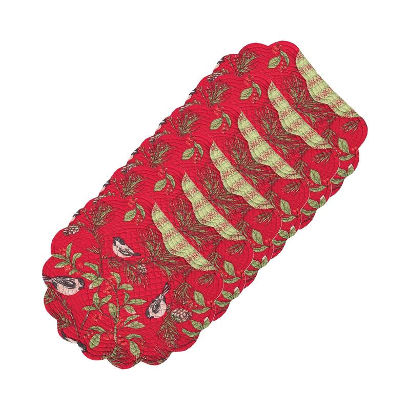 Chickadee Red Round Placemat Set of 6