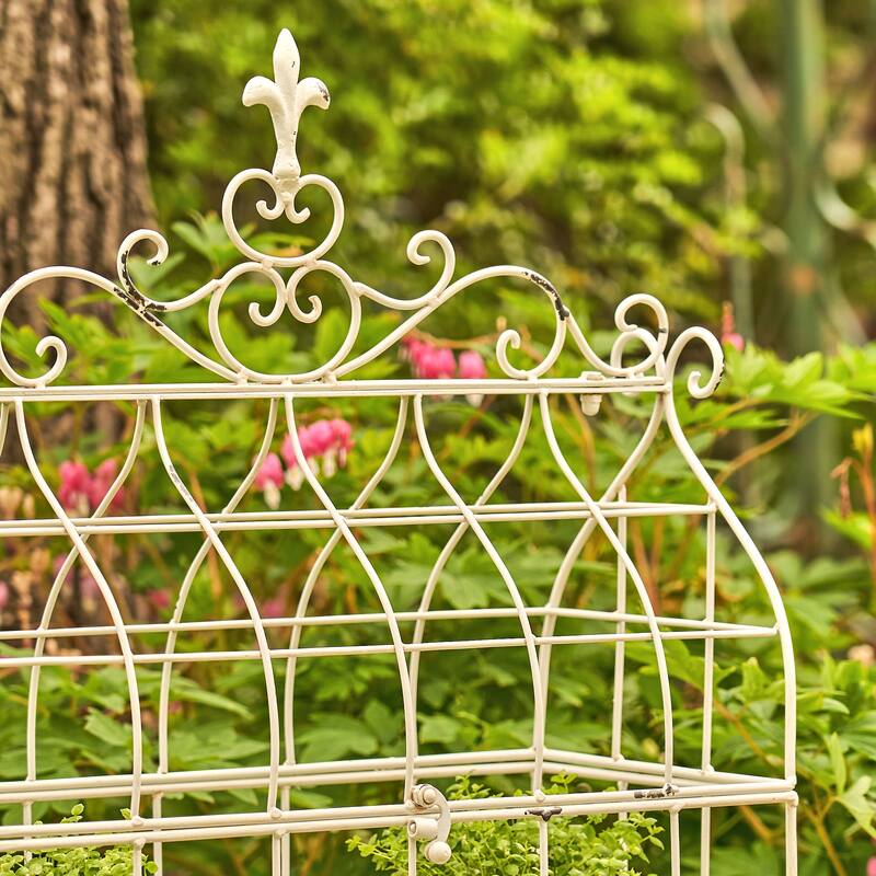 Iron Cage Plant Stand, "Paris 1968", Antique White