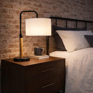 Valentina Modern Swirl Accent Table Lamp with Linen Shade