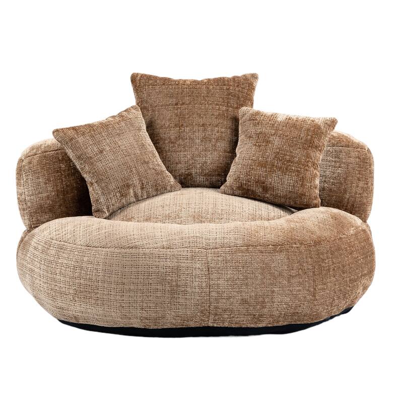 Chenille Lazy Sofa with Pillows