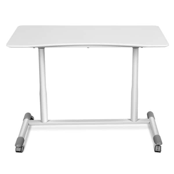 Shop Costway Height Adjustable Computer Desk Sit Stand Rolling