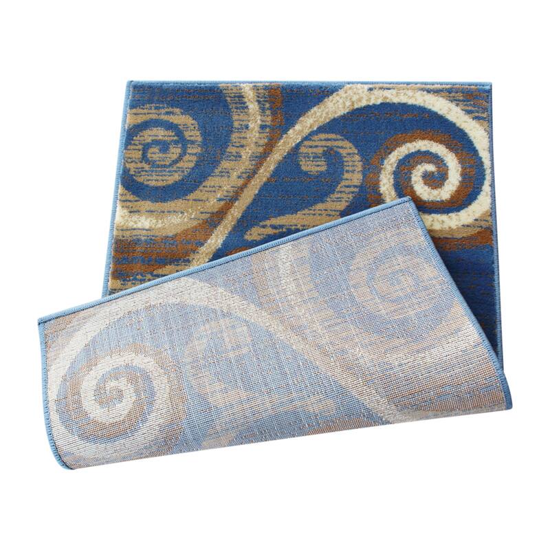 Modern Distressed Swirl Abstract Style Indoor Area Rug