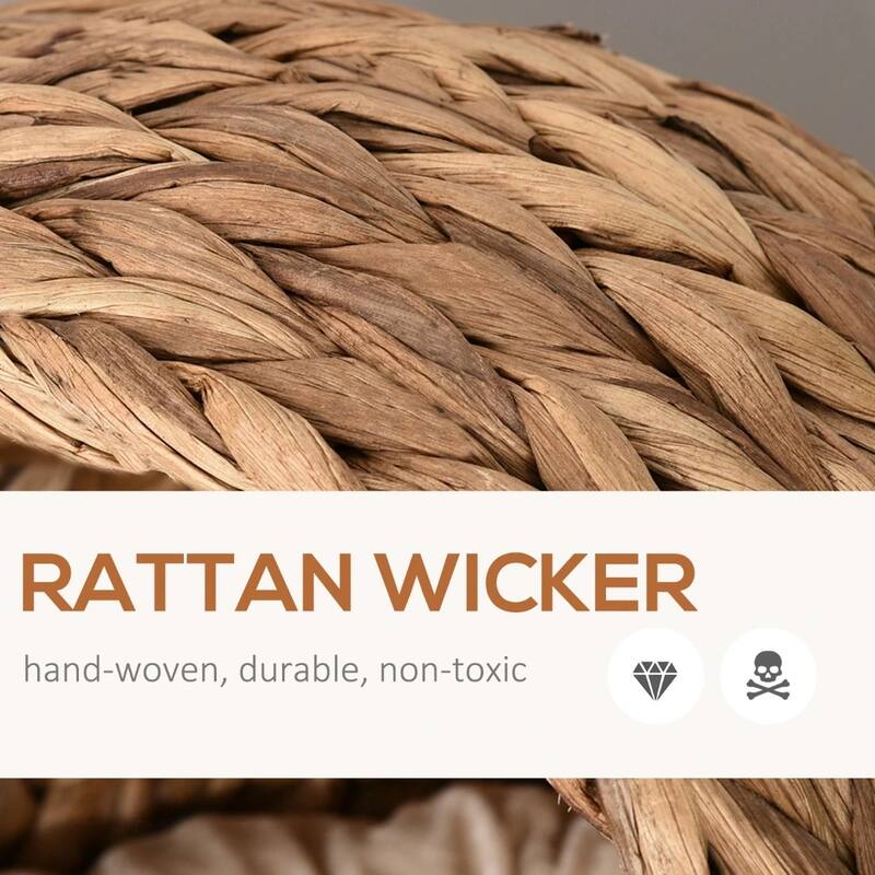 Raised Cat Bed with Rotating Cozy Basket Soft Cushion for Small Cats Up to 11 lbs