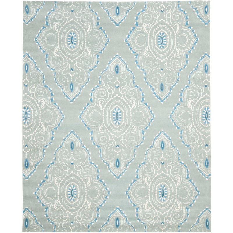 SAFAVIEH Handmade Wyndham Geanina Modern Wool Rug - 8' x 10' - Blue/Ivory