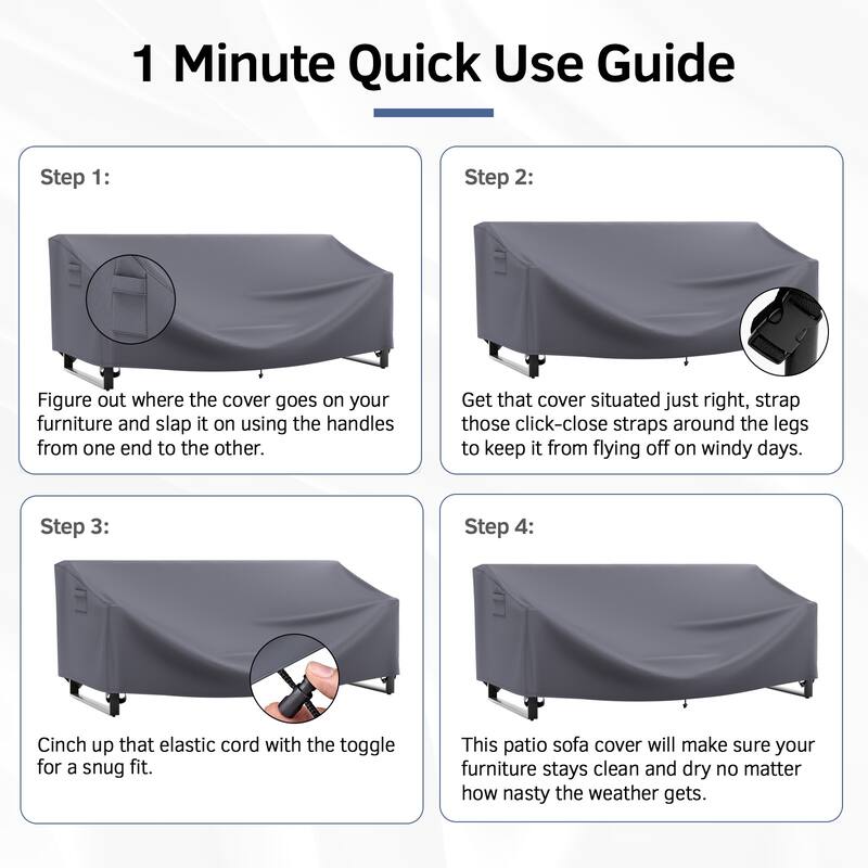 Pocassy Outdoor Sofa Lounge Chair Covers Heavy Duty Waterproof Covers.