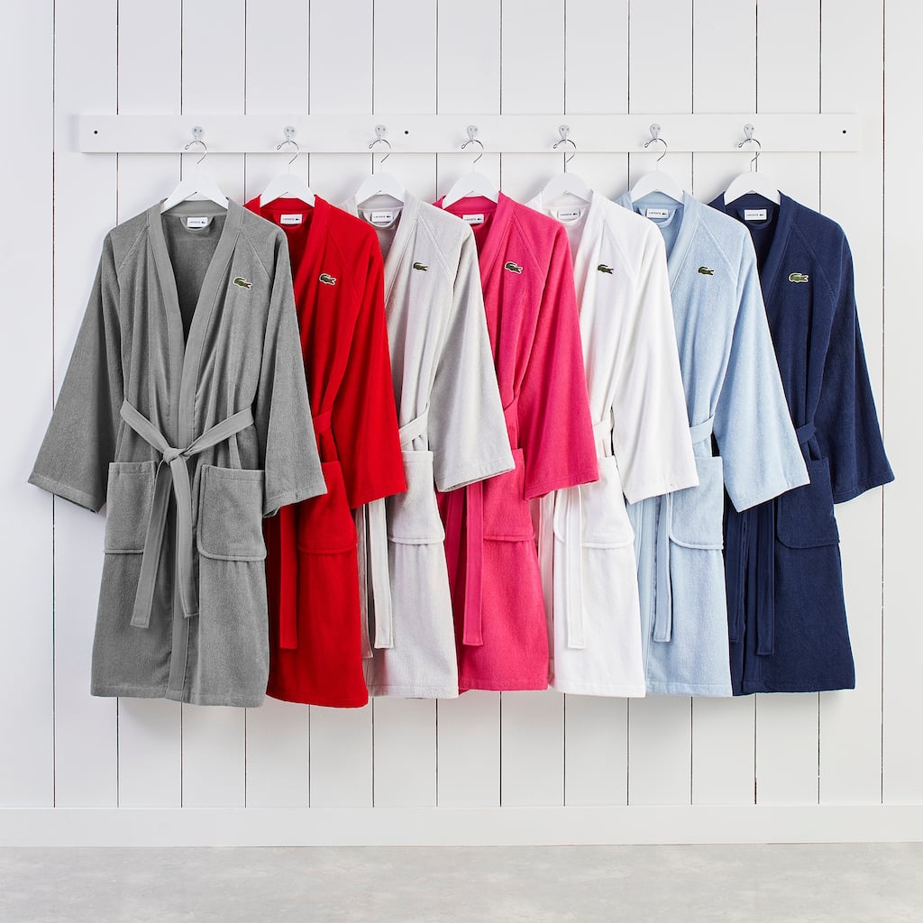 Lacoste Classic Pique Cotton Bath Robe Above the Knee, One Size Fits Most - Assorted Colors