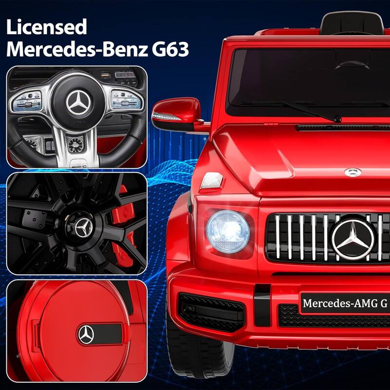12V Kids Ride On Car, Hetoy Licensed Mercedes-Benz G63 Electric Car Battery Powered w/Parent Remote Control